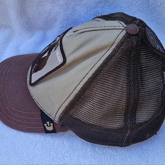 Goorin Bros Hat Brown Cap Grizzly Bear Logo Mesh Snapback Adjustable Trucker - Picture 2 of 4
